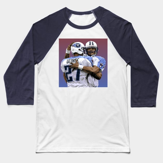 Eddie George & Steve McNair RIP Baseball T-Shirt by Carl Cordes